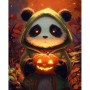 Panda d'Halloween Gardien de la Lanterne Peinture par Numéro Halloween