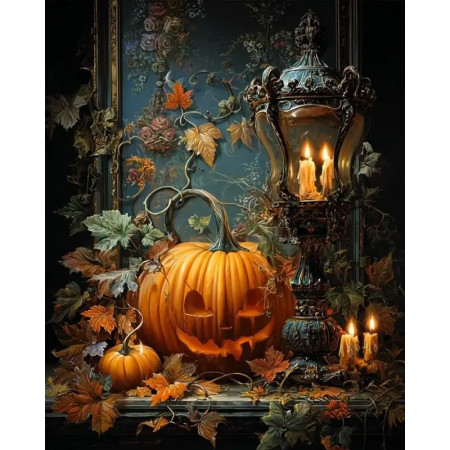 Nature Morte d'Halloween Lueur Victorienne Peinture par Numéro Halloween