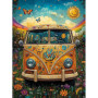 Combi VW Hippie Peace & Love Peinture par Numéro Voiture & Véhicules