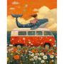 Le Voyage Onirique : Combi & Baleine Peinture par Numéro Voiture & Véhicules