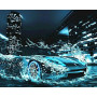 Bolide Futuriste : Eau & Néons Peinture par Numéro Voiture & Véhicules