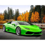 Lamborghini Verte en Automne Peinture par Numéro Voiture & Véhicules