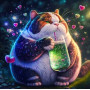 Magique Tableau Félin Enchanté Peinture Par Numéro Chats