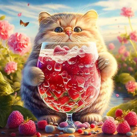 Gourmand Tableau Félin Fruité Peinture Par Numéro Chats