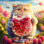 Gourmand Tableau Félin Fruité Peinture Par Numéro Chats
