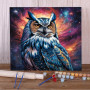 Hibou Cosmique - Kit Art Fantaisie | Art Zen Peinture par Numéro Hibou