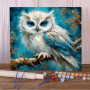 Le Hibou des Neiges aux Yeux Saphir Peinture par Numéro Hibou