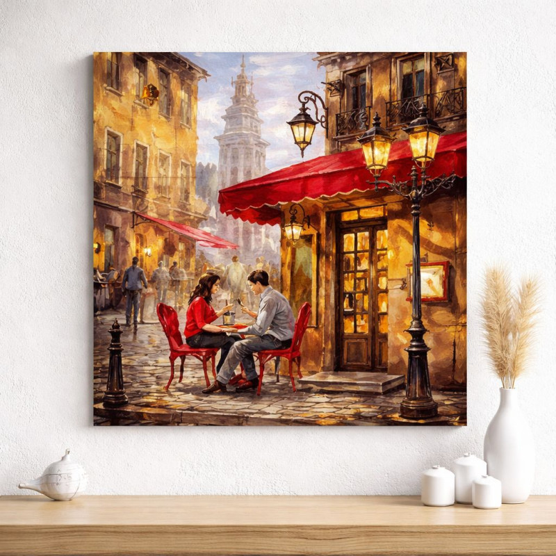 Résultat final de la peinture Café Parisien Romantique.