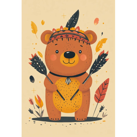 Ours Tribal Aventurier Mini peinture par numéro