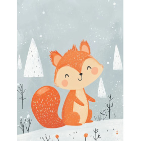 Petit Écureuil d'Hiver - 15x20cm Mini peinture par numéro