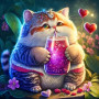Kit de peinture par numero - Fruité Tableau Félin Gourmand