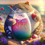 Smoothie Tableau Félin Rafraîchissant Peinture Par Numéro Chats