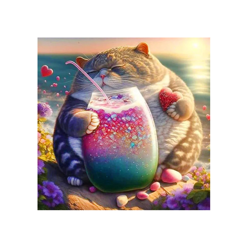 Resultat final du tableau Smoothie Tableau Félin Rafraîchissant