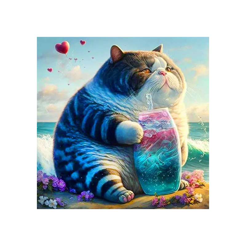 Resultat final du tableau Océan Tableau Félin Aquatique
