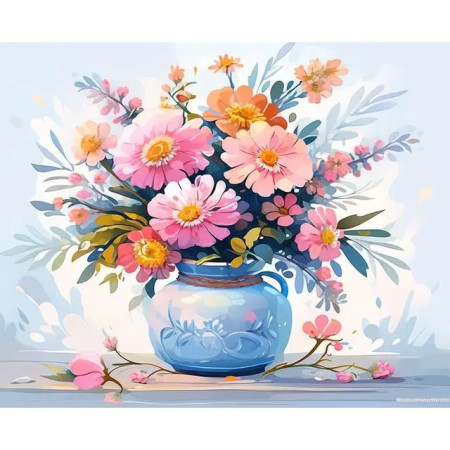 Fleurs Éclatant Peinture Par Numéro Fleurs