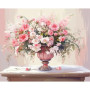 Bouquet Romanesque Rose dans son Vase Élégant Peinture par Numéro Saint-Valentin