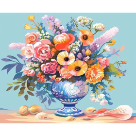 Florilège Enchanteur Tableau Fleurs Multicolore Peinture Par Numéro Fleurs