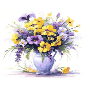 Fleurs Violet Printanier Peinture Par Numéro Fleurs
