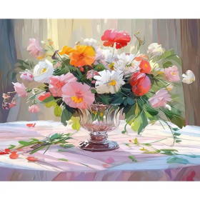 Fleurs Douceur Printanière Peinture Par Numéro Fleurs