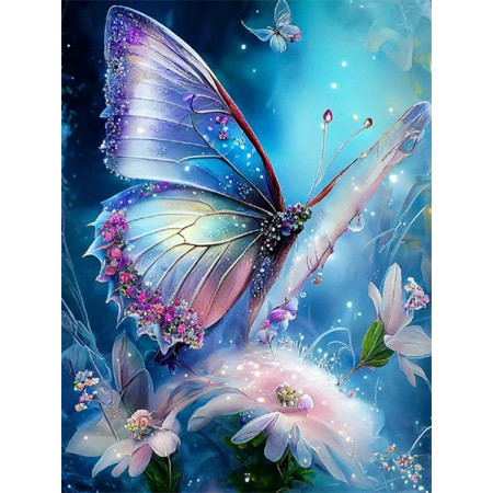 Kit "Papillon Céleste" Tableau Numéroté Féerique Peinture Par Numéro Papillons