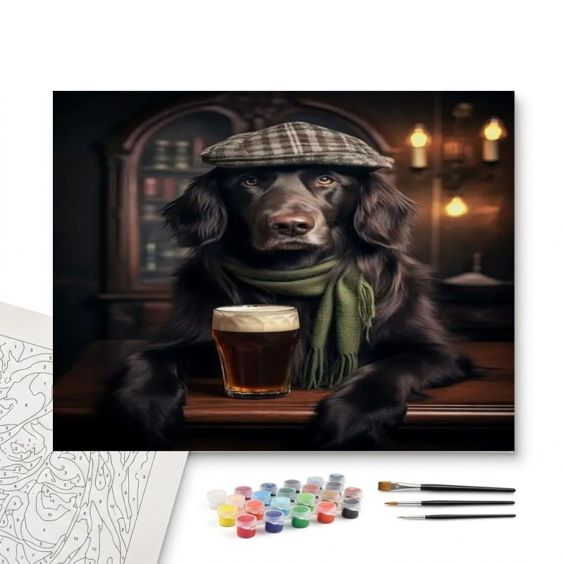 Contenu complet du kit peinture par numero Chien Toby