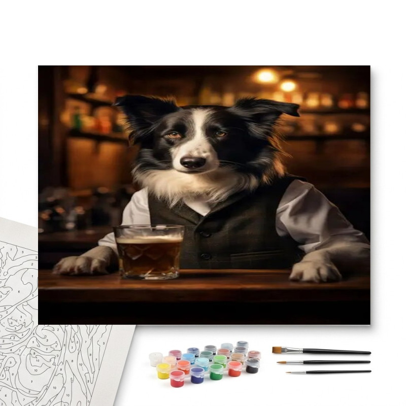 Contenu complet du kit peinture par numero Chien Otis