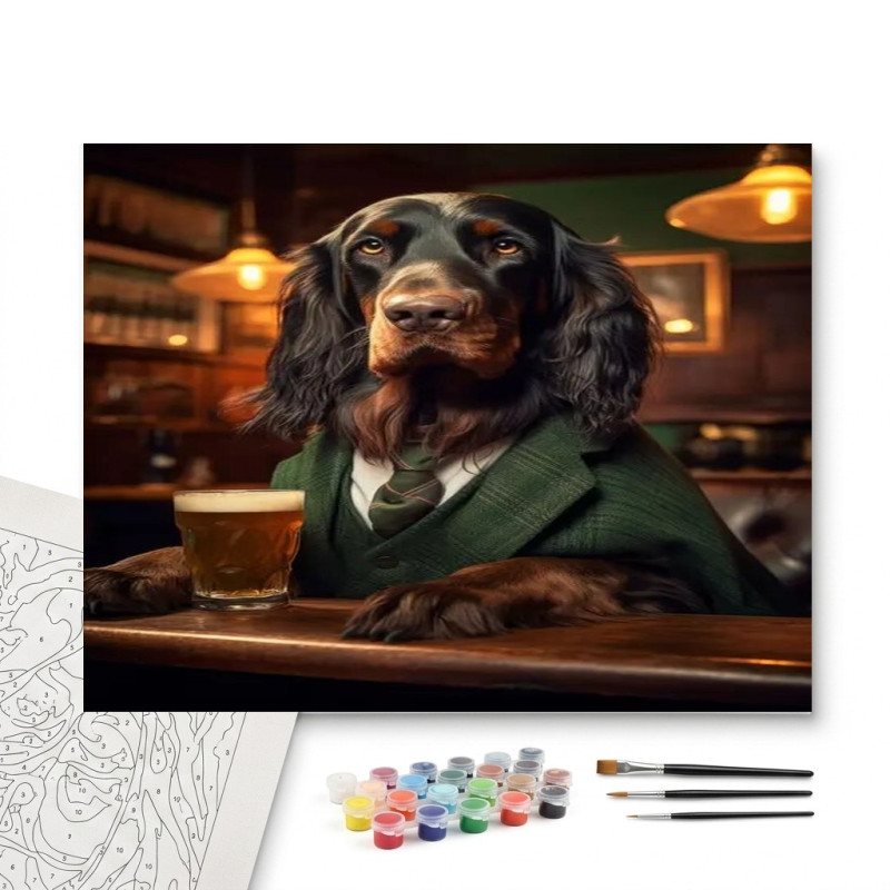 Contenu complet du kit peinture par numero Chien Roxy