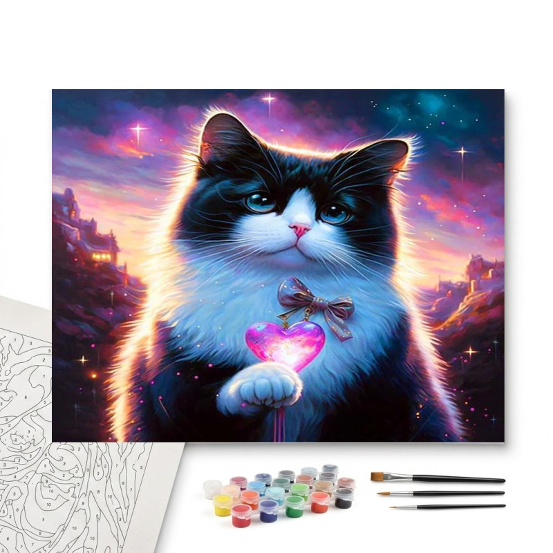 Contenu complet du kit Chat Céleste au Cœur de Lumière