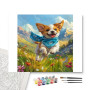 Contenu du kit - Chiot Doré et son Foulard Bleu en Pleine Course