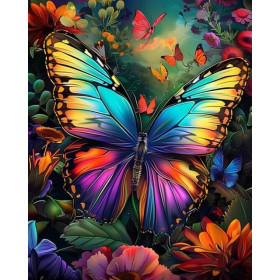 Papillon Psychédélique Peinture Par Numéro Papillons