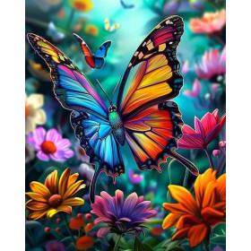 Papillon Arc-en-Ciel Peinture Par Numéro Papillons