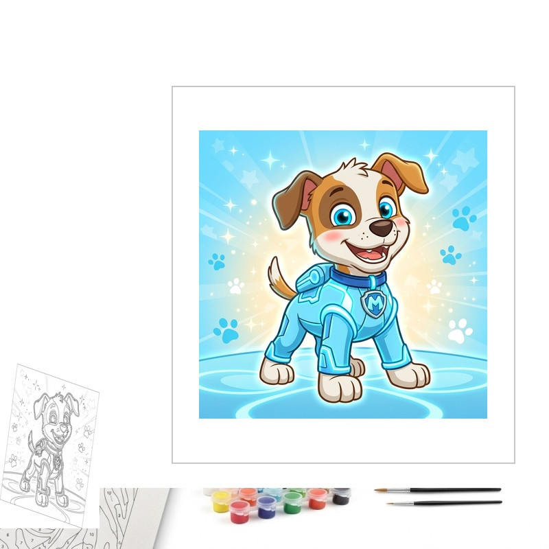 Contenu complet du kit peinture par numero Tuck