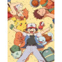 Peinture par Numéro Sacha, Ondine, Pierre et Leurs Pokémon au Repos