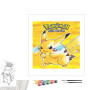 Contenu du kit peinture par numéro Pokémon Version Jaune : Affiche Rétro