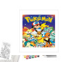 Contenu du kit peinture par numéro Affiche Pokémon : Les Compagnons d'Aventure