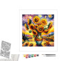 Contenu du kit peinture par numéro Harmonie de Tournesols Lumineux