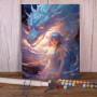 La Gardienne et le Dragon de Glace : Rencontre Légendaire Peinture Par Numéro Dragons