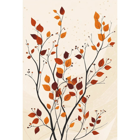 Peinture par Numéro Silhouette de Feuilles d'Automne