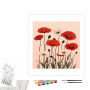 Contenu du kit peinture par numéro Champ de Coquelicots Flamboyants