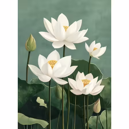 Peinture par Numéro Rêve de Lotus Blancs