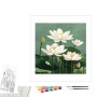 Contenu du kit peinture par numéro Rêve de Lotus Blancs