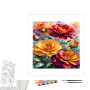 Contenu du kit peinture par numéro Harmonie de Pivoines de Printemps