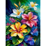 Peinture par Numéro Fleurs de Frangipaniers Délicates