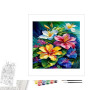 Contenu du kit peinture par numéro Fleurs de Frangipaniers Délicates