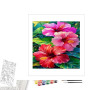 Contenu du kit peinture par numéro Éclat d'Hibiscus Flamboyants