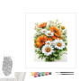 Contenu du kit peinture par numéro Bouquet de Marguerites et Gerbéras