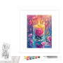 Contenu du kit peinture par numéro Douceur de Roses Pastels