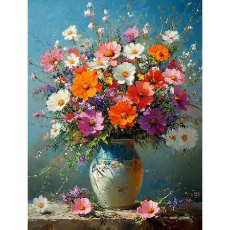 Peinture par Numéro Éclat de Marguerites Colorées