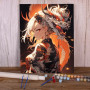 La Gardienne et son Dragon de Feu Orange : Style Anime Peinture Par Numéro Dragons
