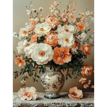 Peinture par Numéro Vase de Œillets de Jardin